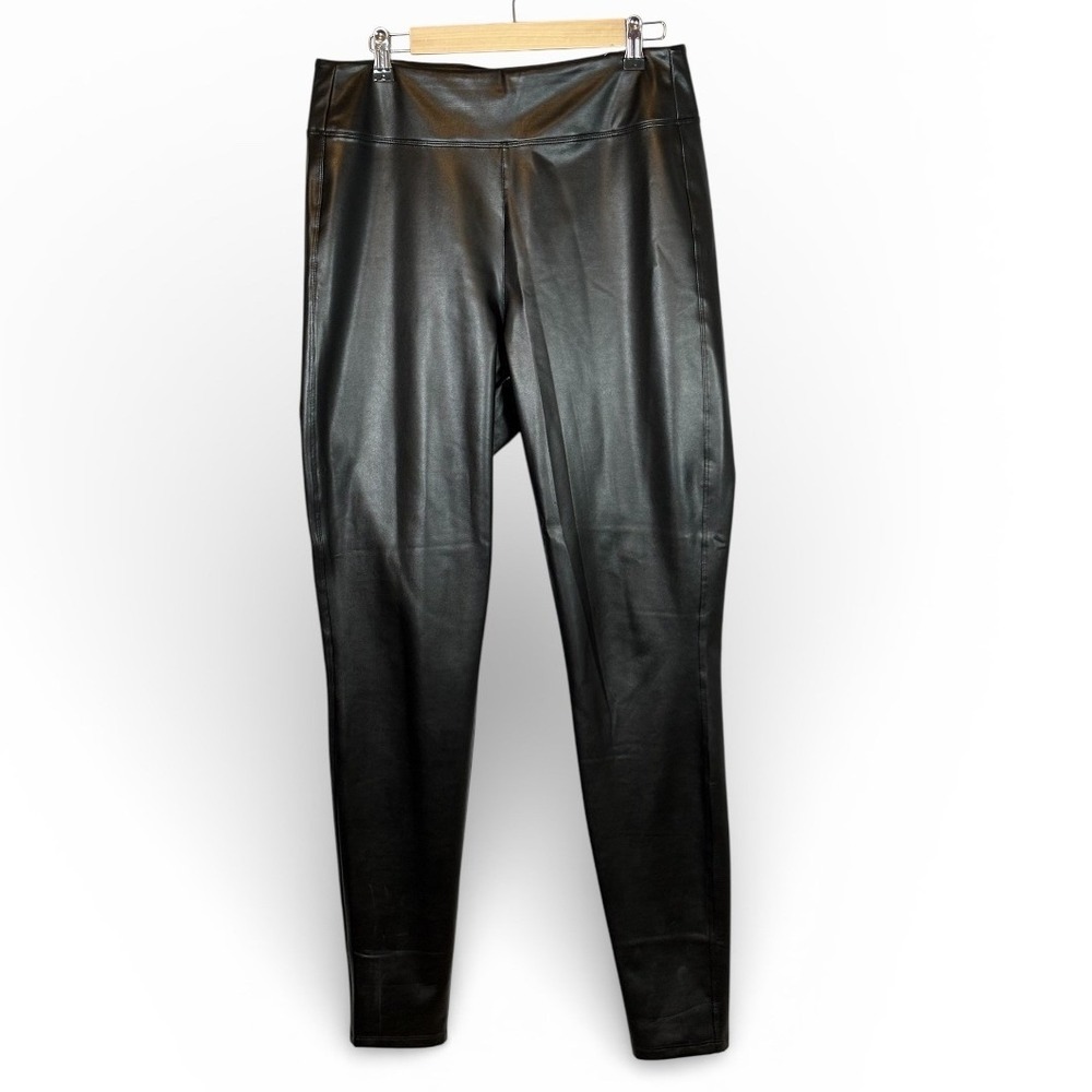 GAP Ponte Legging True Black Faux Leather Tall L NWT
